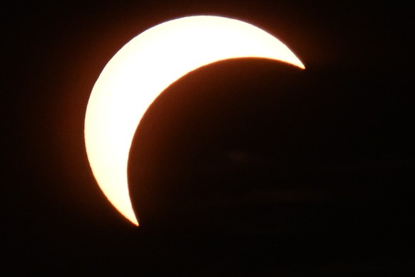 epa13164377 The partial solar eclipse in Krynica Morska, northern Poland, 12 August 2026. A total solar eclipse will sweep across parts of Europe and the North Atlantic on 12 August, with the path of  ...