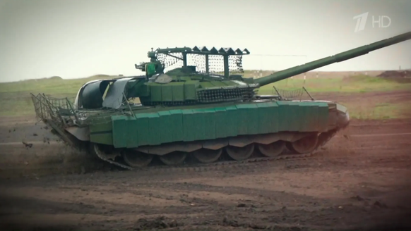 Un char d'assaut russe T-72AM en Ukraine