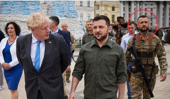 En 2022, lors du premier voyage de Boris Johnson à Kiev.