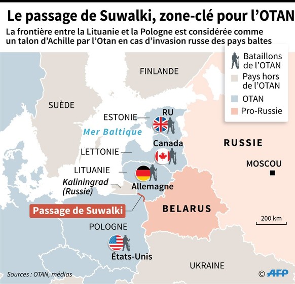 Localisation du passage de Suwalki.
