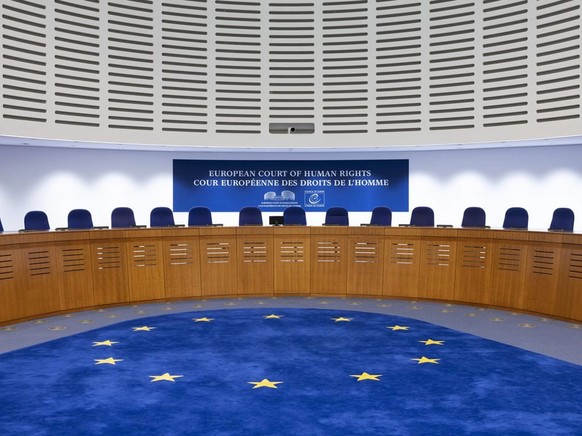 La grande salle de la Cour européenne des droits de l'homme à Strasbourg.