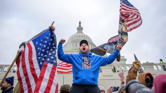 Les partisans de Trump durant l’assaut du Capitole.