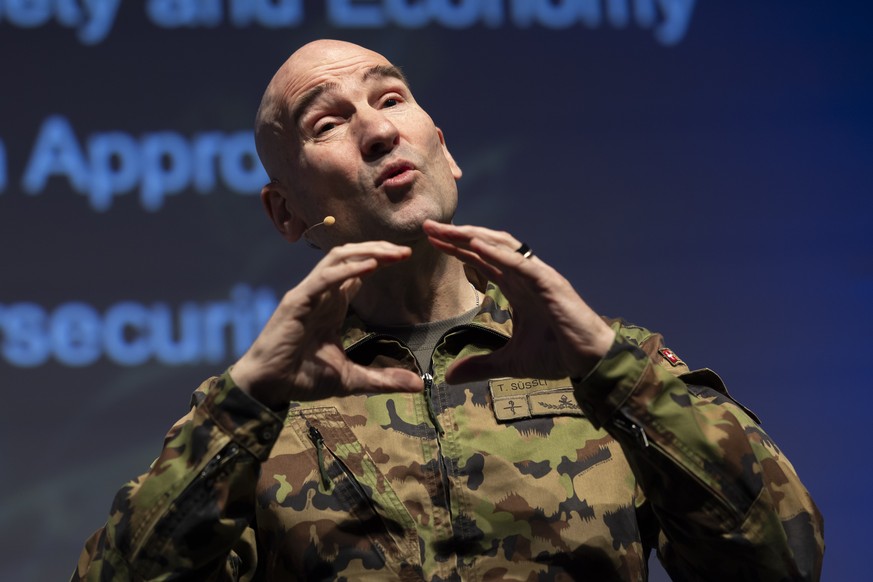 Thomas Suessli, Chef der Schweizer Armee, spricht bei den Swiss Cyber Security Days, am Dienstag, 18. Februar 2025 in Bern. (KEYSTONE/Peter Klaunzer)