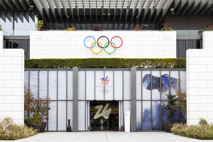 L'entree du Musee Olympique photographie ce mercredi 8 octobre 2025 a Lausanne. (KEYSTONE/Cyril Zingaro)