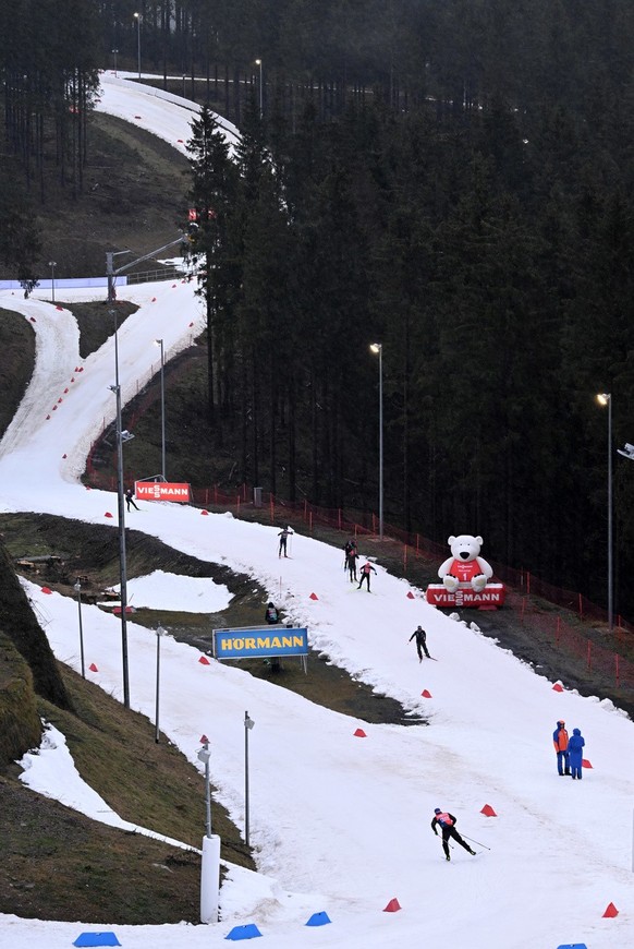 La piste d'Oberhof lorsqu'il n'a pas neigé.