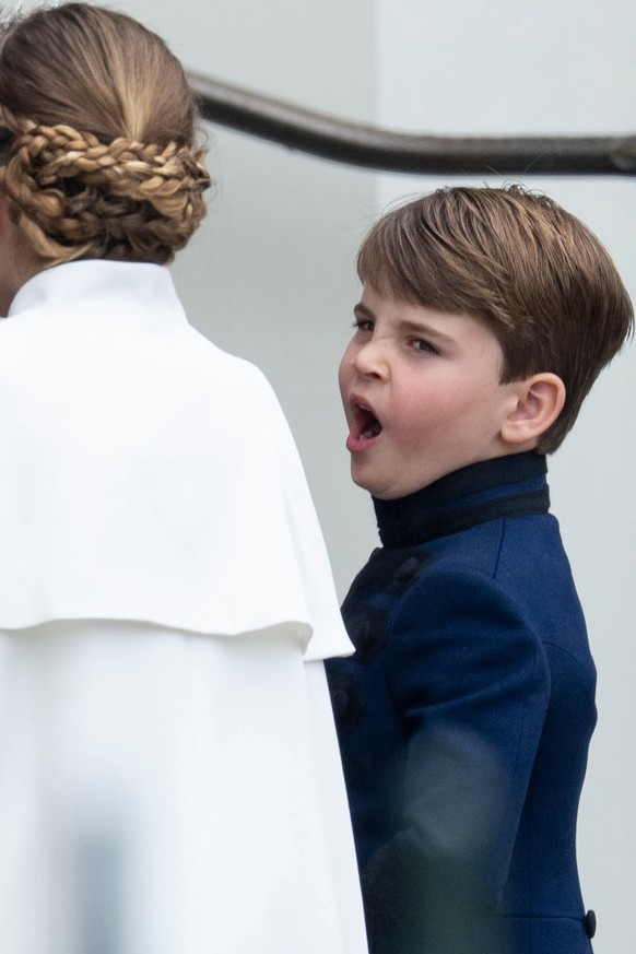 LONDON, ENGLAND - MAY 6: Prince Louis of Wales at Westminster Abbey during the Coronation of King Charles III and Queen Camilla on May 6, 2023 in London, England. The Coronation of Charles III and his ...