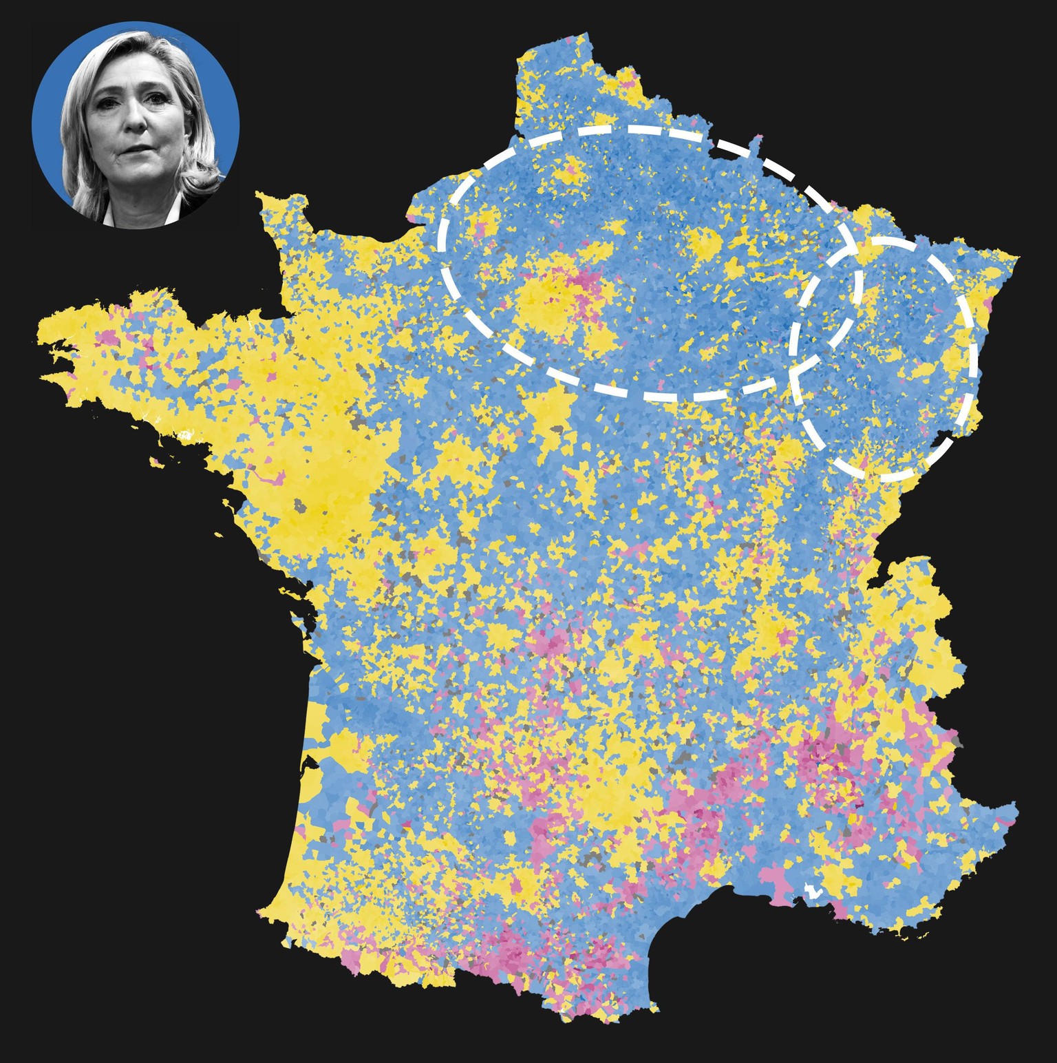 Marine Le Pen résultats carte