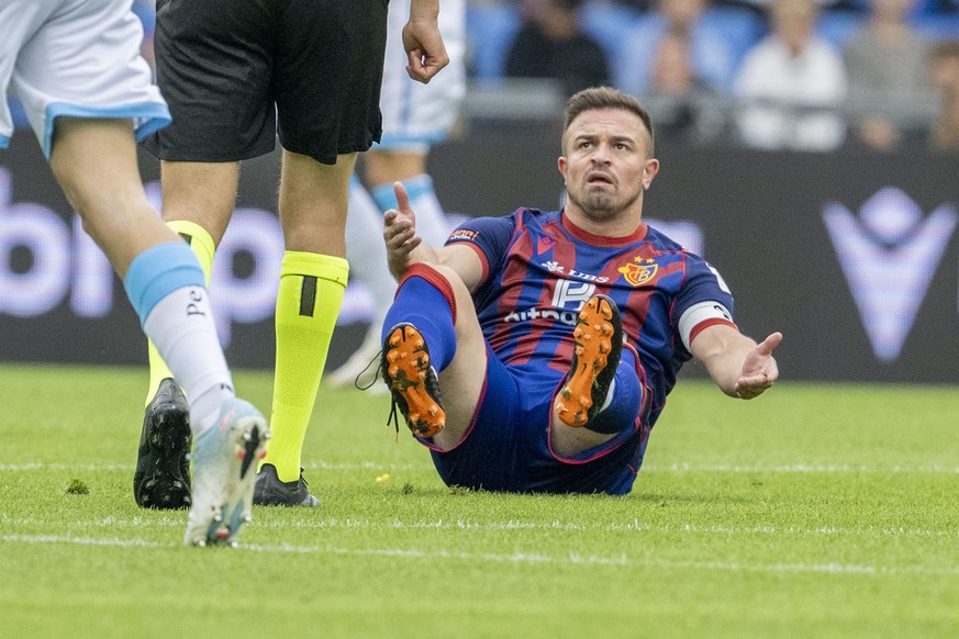 Xherdan Shaqiri von Basel beim Super League Meisterschaftsspiel zwischen dem FC Basel und dem FC Luzern vom Sonntag, 28. September 2025 in Luzern. (KEYSTONE/Urs Flueeler)