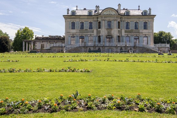 The Villa Grange in the Grange park (Parc de la Grange in french) pictured on the shore of the Lake Geneva, in Geneva, Switzerland, Thursday, June 03, 2021. (KEYSTONE/Martial Trezzini)