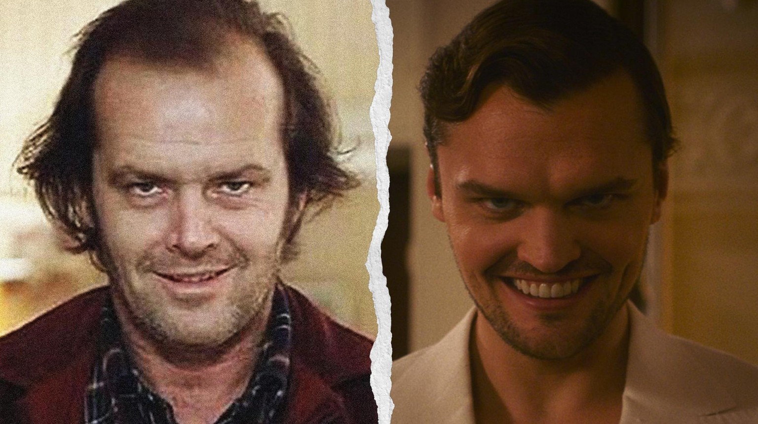 Jack Nicholson dans Shining et son fils Ray dans Smile 2. Quatre décennies séparent ces deux images.
