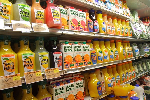 Shelves of orange juice at Publix, grocery store. (Photo by: Jeffrey Greenberg/Universal Images Group via Getty Images)