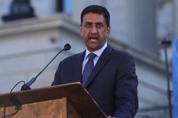 Rep. Ro Khanna, D-Calif., speaks at a Martin Luther King Jr. Day commemoration at the South Carolina Statehouse Monday, Jan. 19, 2026, in Columbia, S.C. (AP Photo/Meg Kinnard)
Ro Khanna
