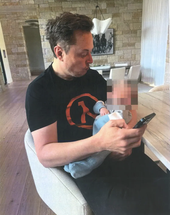Les documents judiciaires déposés vendredi à la Cour suprême de New York comprenaient également une photo d'Elon Musk tenant son nouveau-né.