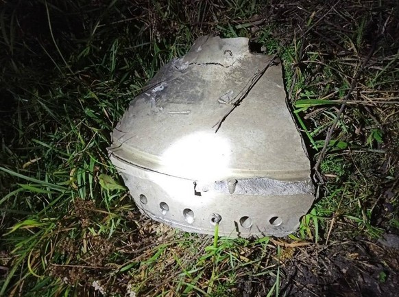 Un fragment du missile qui est tombé en Pologne mardi
