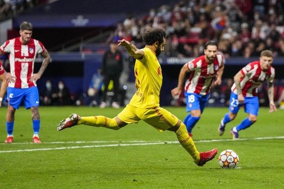 Salah en équilibre parfait sur penalty face à l'Atlético.