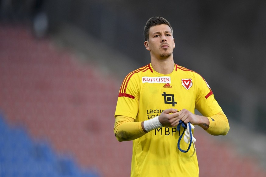 Benjamin Siegrist après un match de Super League entre le FC Vaduz et le Lausanne-Sport.