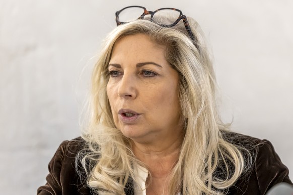 La conseillere d'Etat genevoise en charge du departement des finances Nathalie Fontanet presente le projet de budget 2026 bis de l'Etat de Geneve lors d'une conference de presse du Cons ...