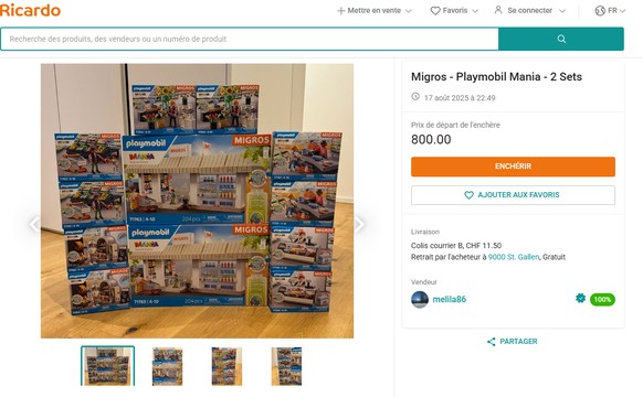 Sur des plateformes comme Ricardo, les sets sont déjà proposés à des prix élevés, ce qui augmente la frustration des clients.