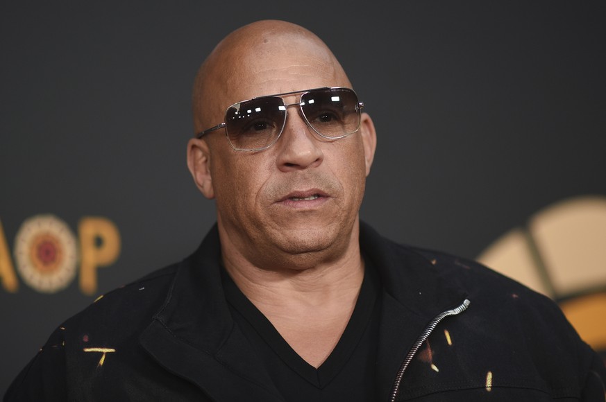 Vin Diesel arrives at the Africa Outreach Project Block Party on Saturday, May 20, 2023, at the Universal Studios Backlot in Los Angeles. (Photo by Richard Shotwell/Invision/AP)
Vin Diesel