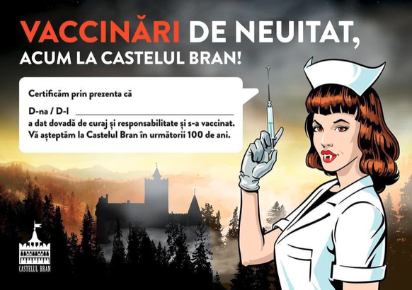 n Roumanie, le château de «Dracula» annonce les rendez-vous de vaccination.