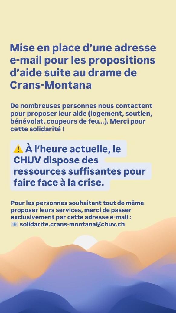 Le Chuv à propos de l'élan de solidarité sur Instagram.