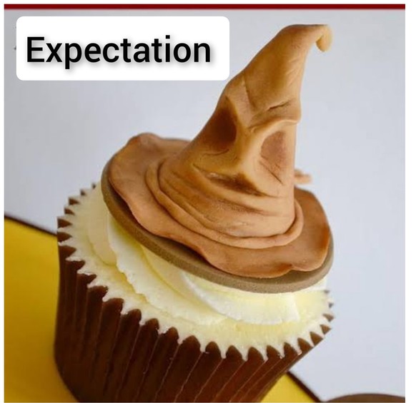 Cupcake mit dem sprechenden Hut von Harry Potter: Vorstellung vs. Fail