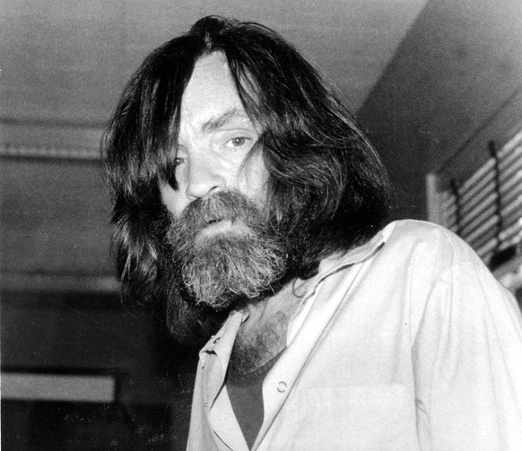 FILE - In this June 10, 1981 file photo, convicted murderer Charles Manson is photographed during an interview with television talk show host Tom Snyder in a medical facility in Vacaville, Calif. Auth ...