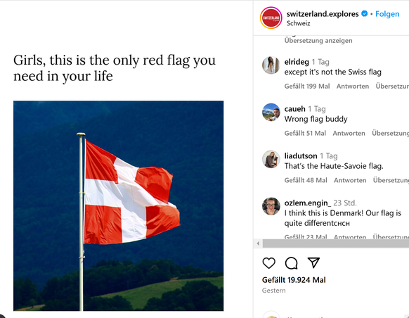 Die lustigsten Fails der Woche: Schweizer Fahne missverstanden