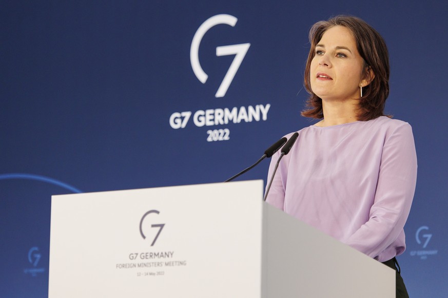 Annalena Baerbock, la cheffe de la Diplomatie de l'Allemagne qui assure la présidence du G7 cette année. 