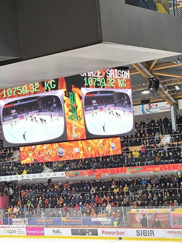 10 759 kg de frites vendues lors des matchs à Langnau depuis le début de la saison: l'info insolite du cube vidéo samedi contre Ambri.