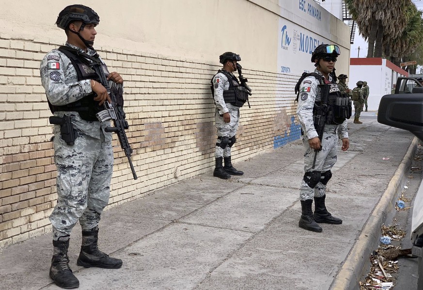 Mexican Natioanla Guard prepare a search mission for four U.S. citizens kidnapped by gunmen at Matamoros, Mexico, Monday, March 6, 2023. Mexican President Andres Manuel Lopez Obrador said the four Ame ...