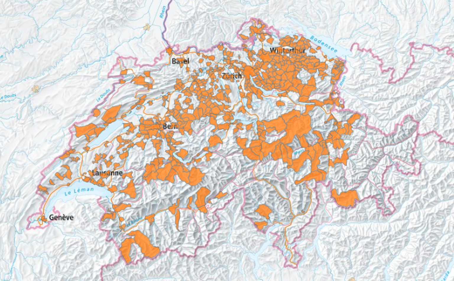 Carte: les lieux déclarés de piqûre de tiques en Suisse