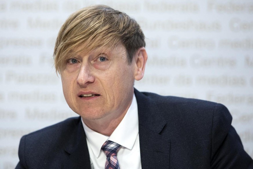 Stefan Meierhans, der Schweizer Preisueberwacher, spricht waehrend der Jahresmedienkonferenz, am Montag, 2. Maerz 2020 in Bern. (KEYSTONE/Peter Klaunzer)