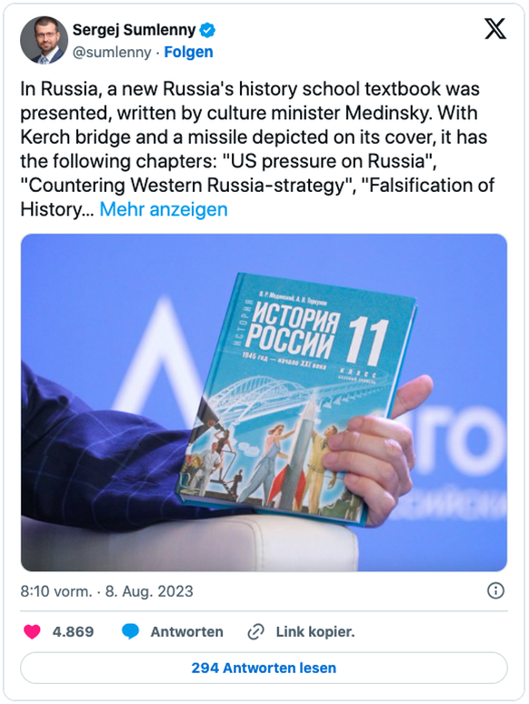Guerre en Ukraine: la propagande de Poutine dans le nouveau manuel d&#039;histoire