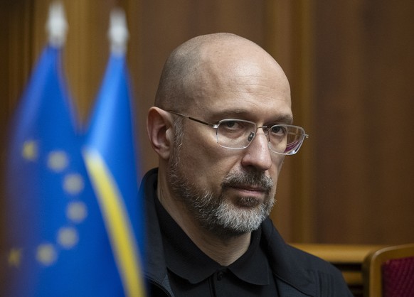 epa12243251 Newly elected Defence Minister Denys Shmyhal looks on at the Ukrainian Parliament in Kyiv, Ukraine, 17 July 2025. The Ukrainian Parliament appointed Denys Shmyhal as the new defence minist ...