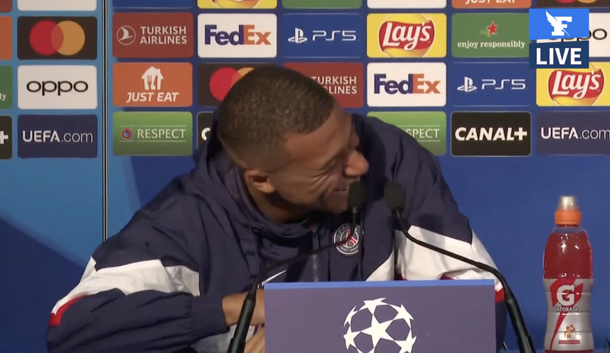 Kylian Mbappé, lors de la conférence de presse du PSG. 5 septembre 2022.