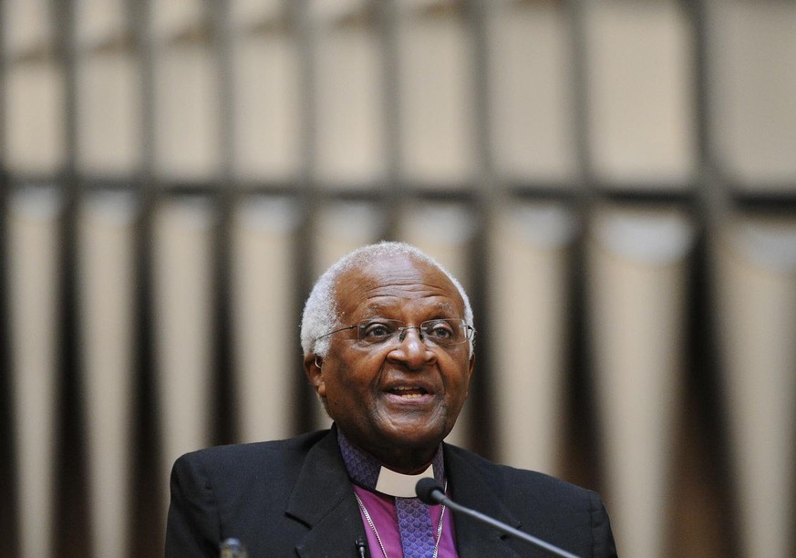 Desmond Tutu, Friedensnobelpreistraeger 1984 und Alterzbischof von Kapstadt spricht am Montag, 15. Juni 2009 an Eberhard-Karls Universitaet Tuebingen. Desmond Tutu haelt die 8. Weltethosrede zum Thema ...