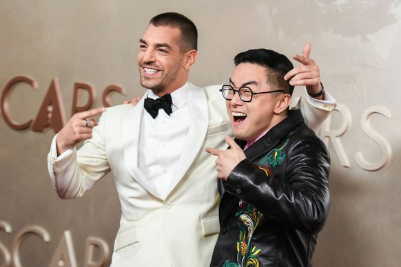 Matt Rogers, Bowen Yang at the 97th Oscars held at the Dolby Theatre on March 2, 2025 in Hollywood, California. (Photo by JC Olivera/WWD via Getty Images)