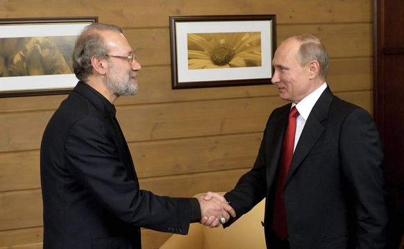 Oct. 22, 2015 - Sochi, Russia - Russian President Vladimir Putin meets with the Speaker of the Iranian Parliament Ali Larijani October 22, 2015 in Sochi, Russia. Sochi Russia PUBLICATIONxINxGERxSUIxAU ...