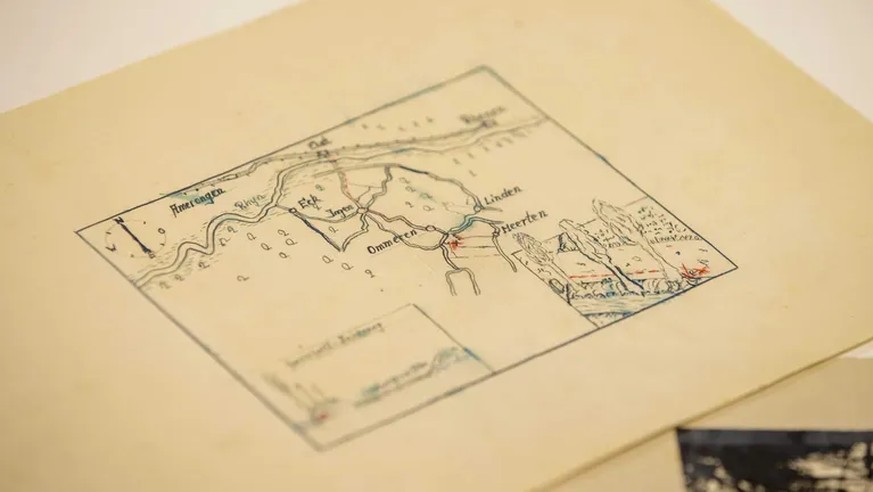 Une carte vieille de près de 80 ans sur un possible trésor nazi dans le village d&#039;Ommeren: la police met en garde les chasseurs de trésors contre les mines.