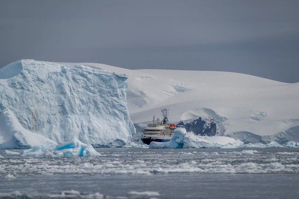 ANTARCTICA - 2022/11/27: M/v Sea Spirit in Cierva Cove, a cove along the west coast of Graham Land, Antarctic Peninsula, Antarctica. (Photo by Wolfgang Kaehler/LightRocket via Getty Images)