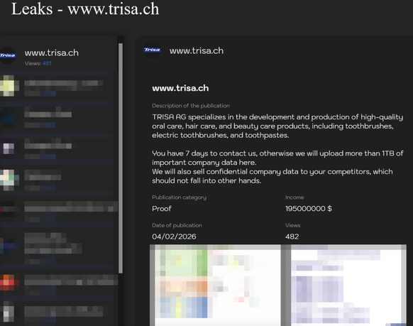 «Vous avez sept jours…» – Des criminels font chanter le fabricant de brosses à dents Trisa