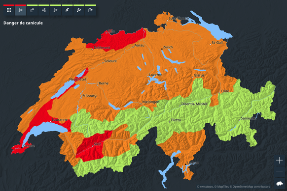 Le danger canicule est fort dans de nombreuses régions de Suisse.