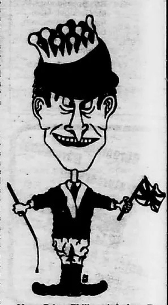 Le prince inspira même un illustrateur de Zoug: caricature parue dans le journal local.