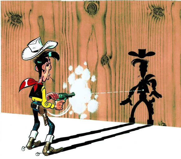 Lucky Luke, connu pour être plus rapide que son ombre.