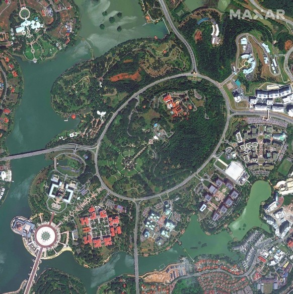 Le rond-point de Persiaran Sultan Salahuddin Abdul Aziz Shah, vu du ciel.