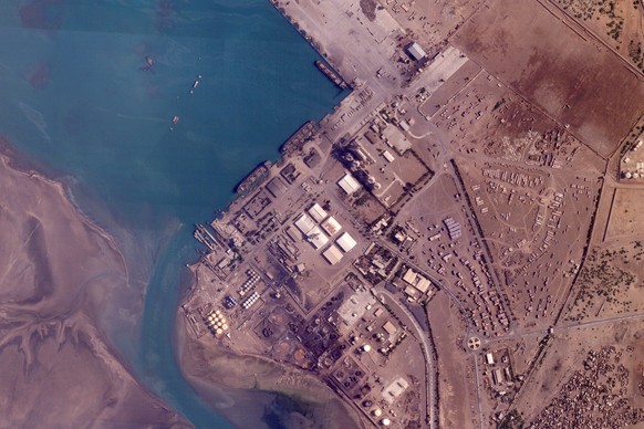 Damage is seen after Israeli airstrikes targeted the port in Hodeida, Yemen, Tuesday, July 8, 2025. (Planet Labs PBC via AP)
Mideast Wars Yemen