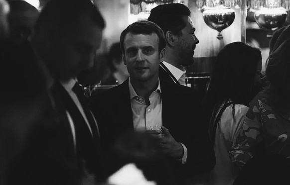 Emmanuel Macron le soir du premier tour, en 2017, à la Rotonde.
