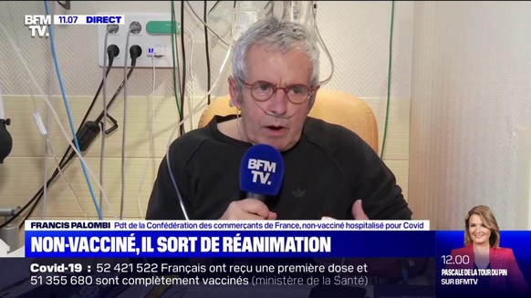 Le président de la Confédération des commerçants français a parlé aux médias depuis son lit d'hôpital.