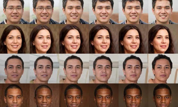 Quelques-uns des visages générés artificiellement utilisés afin de tester l'algorithme de recadrage d'images de Twitter.